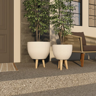 Ensemble de pots à fleurs en céramique 2 pièces Escondido