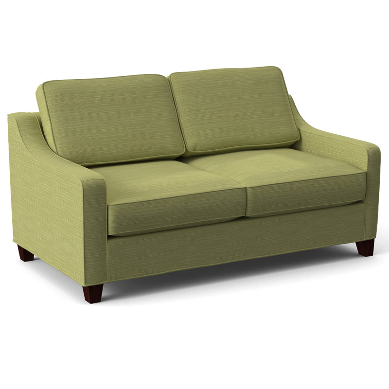 Clark 74" Square Arm Sofa Bed with Reversible Cushions, Empire Mahogany, Innerspring, Saylor Navy