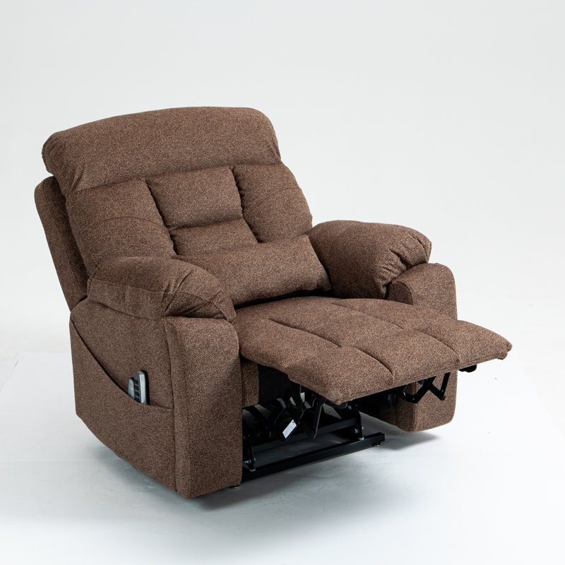 Oversized Electric Lift Chair With Heating, Massage, And 180-Degree Recline For Ultimate Comfort And Relaxation, Brown Velvet