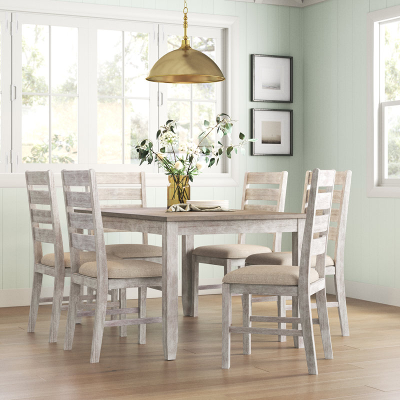 Mereworth 6 - Person Four Leg Dining Set, Light Brown, 38.75”H x 21.75”L x 17.75”W