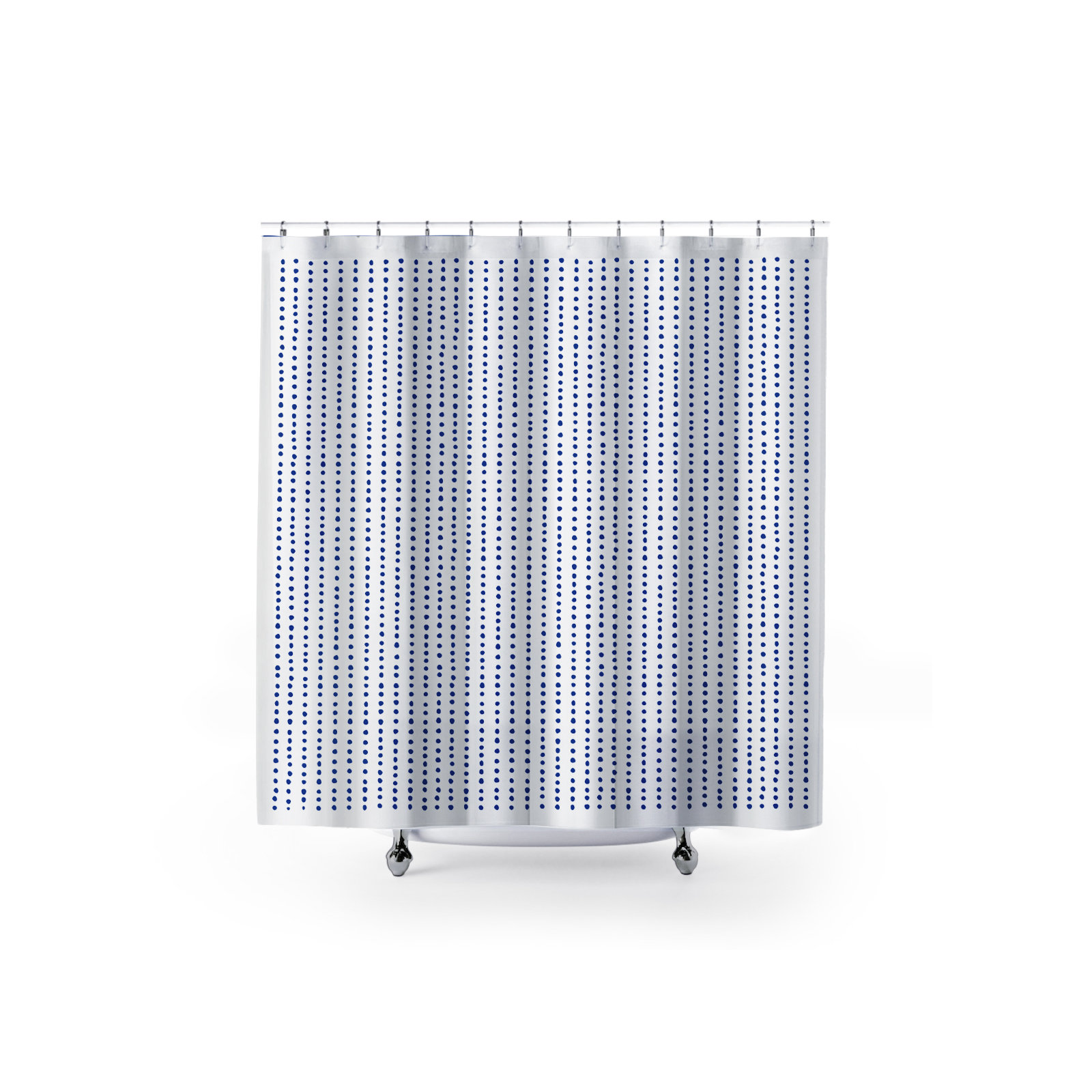 Thora Dots Mid-Century Shower Curtain, Navy