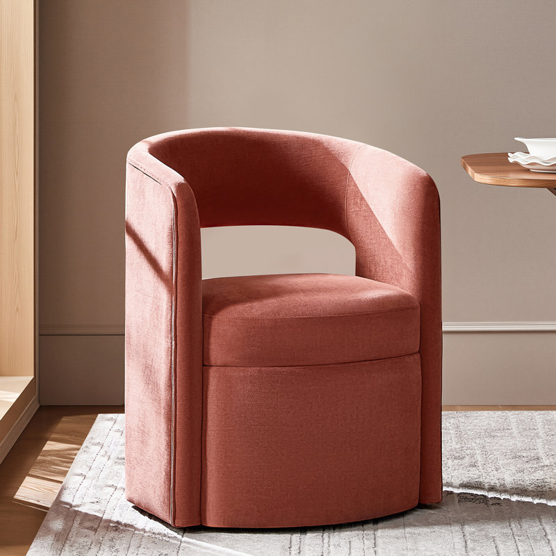 Aadhira 25.5"W Modern Movable Dining Chair With Storage, Rooibos