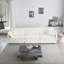 Canapé 3 places Mid-Century moderne avec 2 accoudoirs et 3 coussins décoratifs-728893574-728895357-728893571