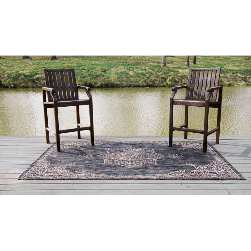Tapis oriental beige / noir Cowgill, Rectangle 8 pi x 11 pi 4 po