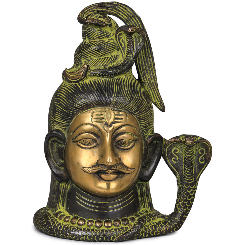 Statue du dieu Shiva, Noir / vert / or