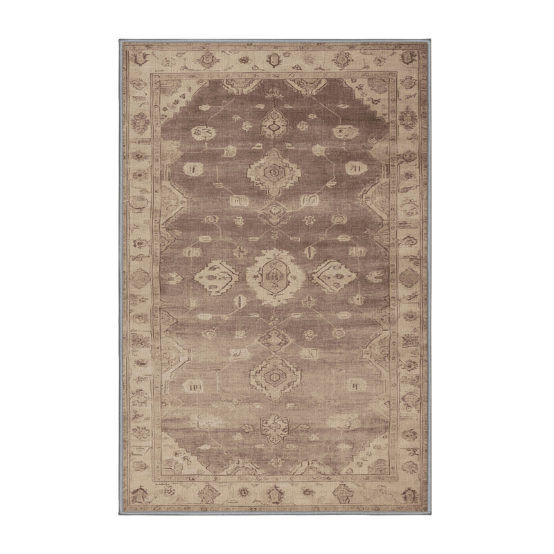 Tapis gris lavable à la machine, Rectangulaire 2 pi x 3 pi