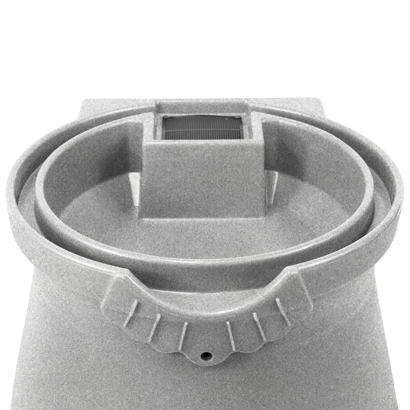 Good Ideas 50 Gallons Weather Resistant Resin Drainable Planter Rain Barrel, Light Granite