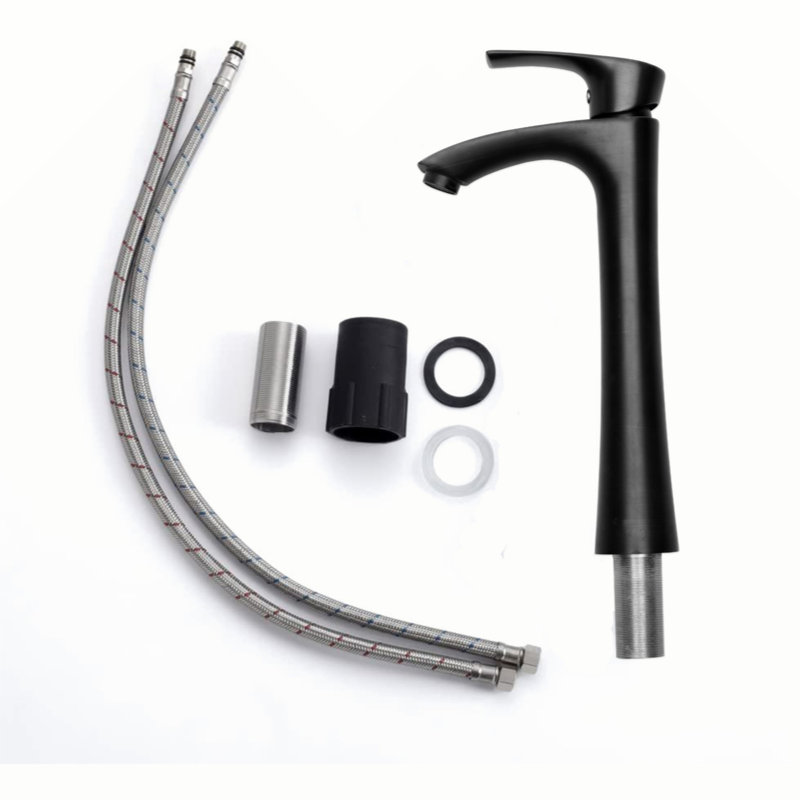 19"X15" Rectangle Vessel Bathroom Sink And Matte Black Single Lever Faucet Combo