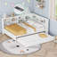 Lit de jour double avec lit gigogne simple Tablette de rangement, blanche, sans sommier, robuste et amp; Durable-1146055118
