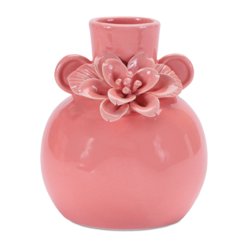 Vase en grès avec accents floraux
