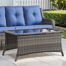 Bonia Rectangular Glass Top Outdoor Coffee Table