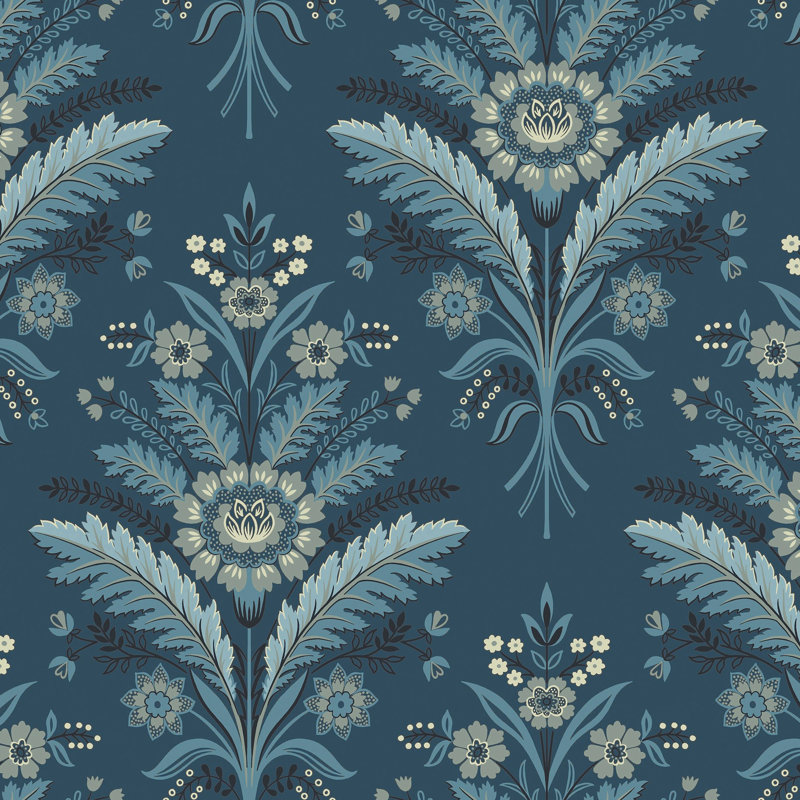 Tillie 8.23m x 68.58cm Matte Wallpaper Roll, Navy Blue
