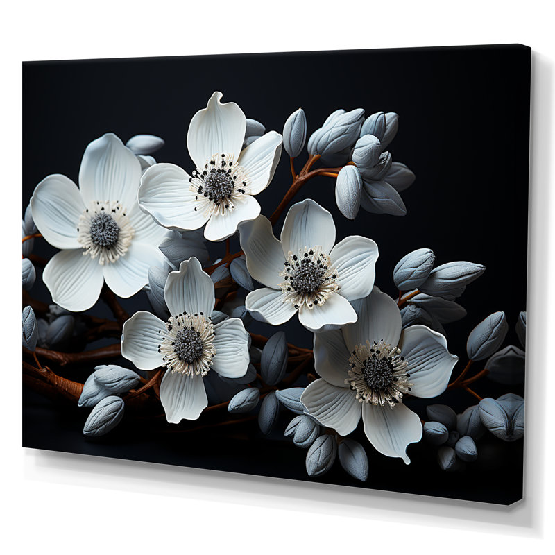 Dogwood Noir Reverie I sur toile, Toile tendue, H 24 po x l 32 po x P 1 po