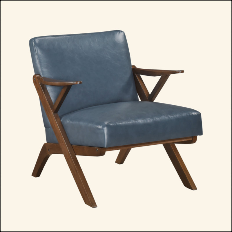 Chaise d'appoint en similicuir, Brun / Naturel