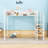 Twin Metal Loft Bed With Storage Stairs, Grid Shelf And Guardrails-295281148