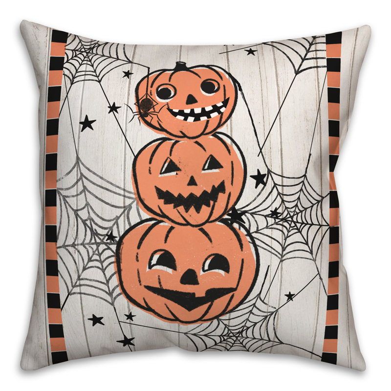 Jackolantern Stack Throw Pillow