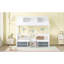 Structure de lit simple en bois, blanc-739740820-739740823