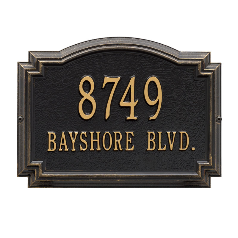 Williamsburg 2-Line Address Plaque, Stucco, Yes