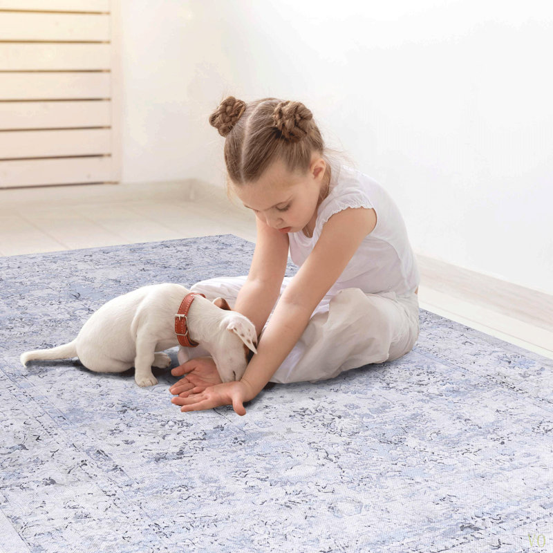 Washable Rug 8X10 Area Rug (8' X 10')Non-Slip, Non-Shedding Low-Pile Rug Perfect For Living Room, Bedroom, Kitchen And High-Traffic Areas