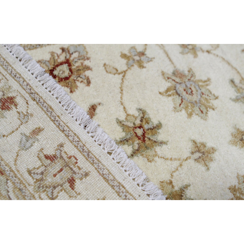 Hand-Knotted High-Quality Beige and Beige Runner