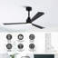 Ventilateur de plafond 52 po à DEL à intensité variable avec lumières et télécommande, moteur à courant continu réversible à 6 vitesses, 3 lumières colorées, tiges verticales de 5 po et 10 po incluses-30412973