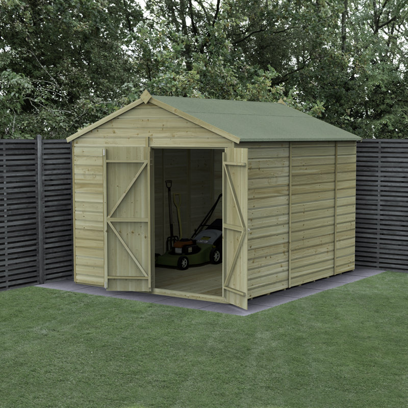 Beckwood 7 ft. 7 in. W x 8 ft. 7 in. D Solid Wood Apex Garden Shed