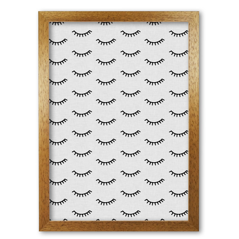 Eyes Closed - Print, 30 cm H x 21 cm W x 5 cm D, Honey Oak Frame