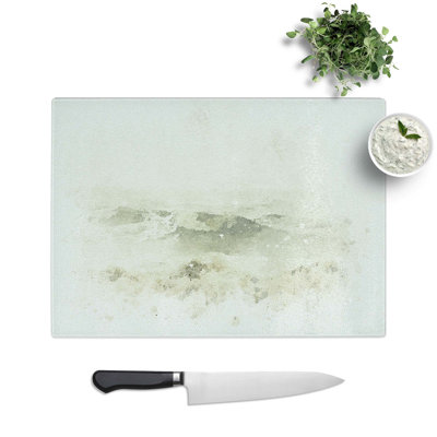 Tempered Glass Sea Waves in Iceland Chopping Board