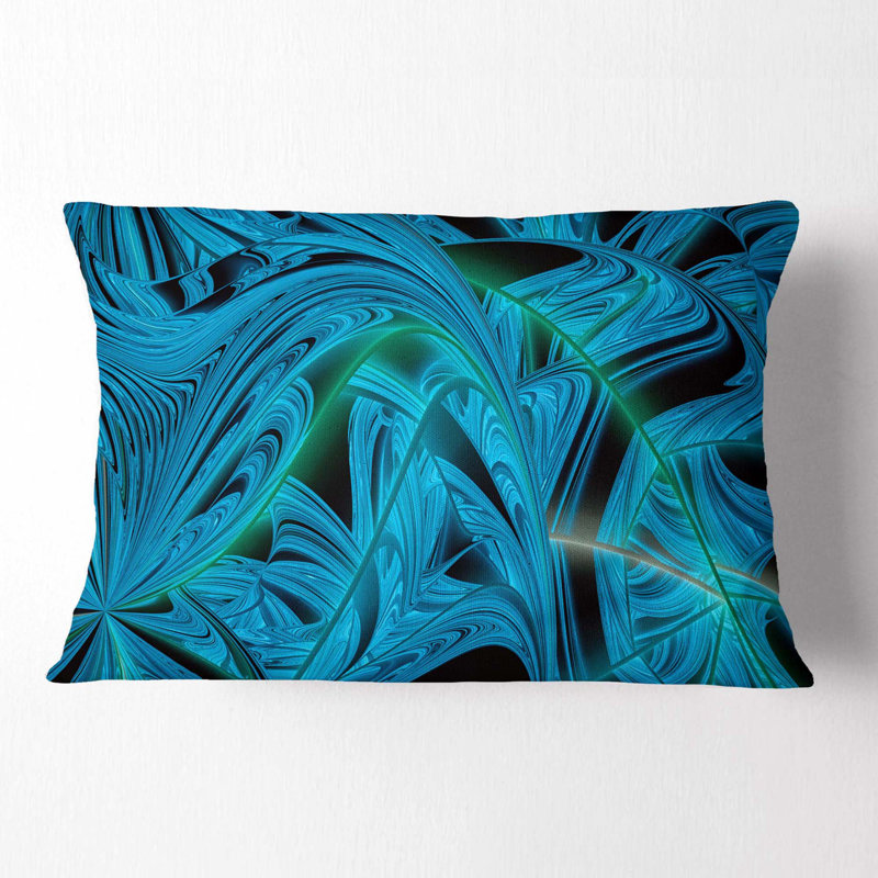 Coussin lombaire à motif fractal winter Abstract, Bleu