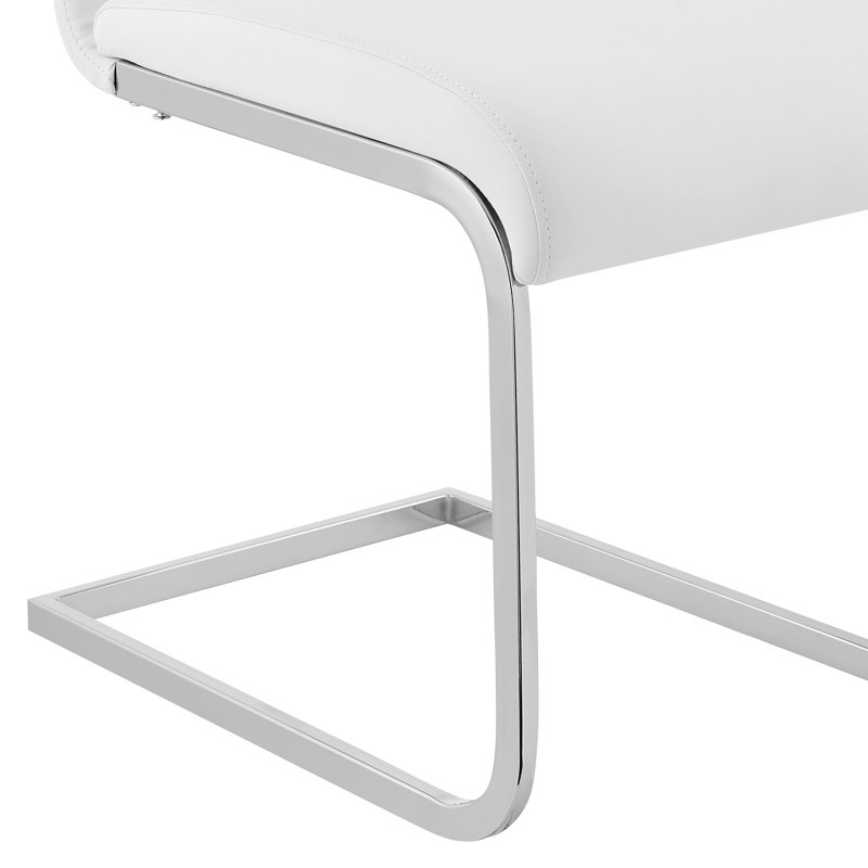 Darcie 16'' H Faux Leather Upholstered Side Chair, White, 2