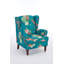Chaise d'appoint avec pieds en bois rétro