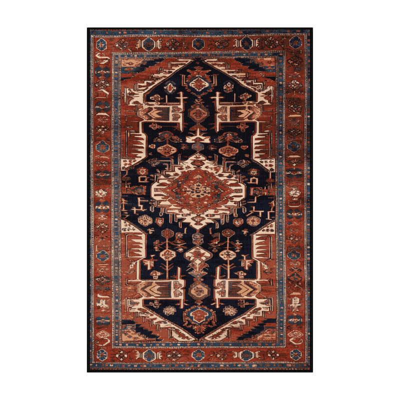 Machine Washable Persian Brown Area Rug, Runner 2' x 4'