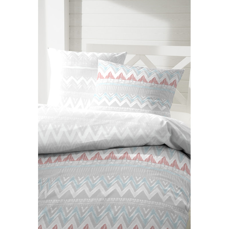 Zahara Renforce bedding, Single - 1 Pillowcase (80 x 80 cm), Blue/Red