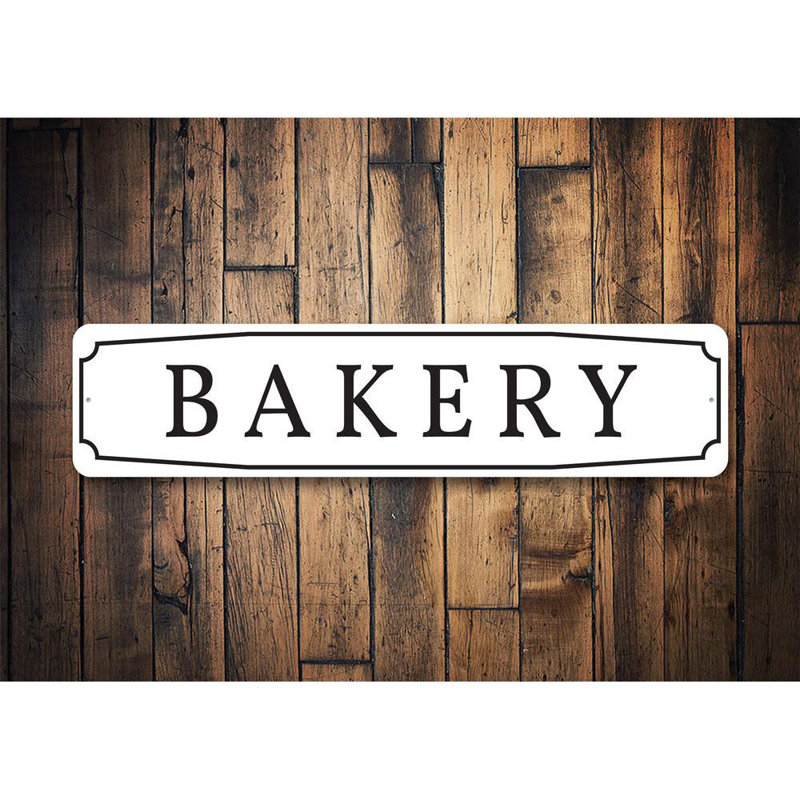 Enseigne rétro en aluminium de boulangerie, H 4 po x l 18 po x P 0,04 po