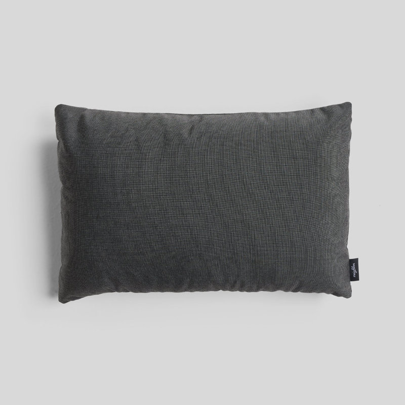 Crosshatch Indoor/Outdoor Pillow Cover & Insert, 16"H x 24"W, Coal, Rectangular
