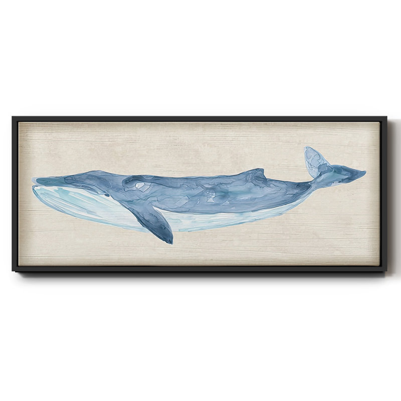 Rustic Whale II- Framed Canvas, 20" H x 50" W