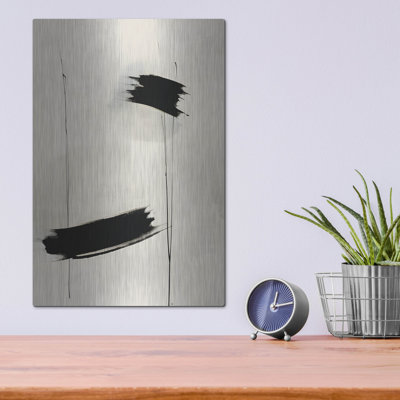 «Black & Neutral Abstract 8» par Petals Prints Design, art mural en métal