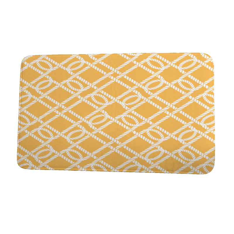 Tapis de bain E by Design, jaune, l 17 po x L 24 po