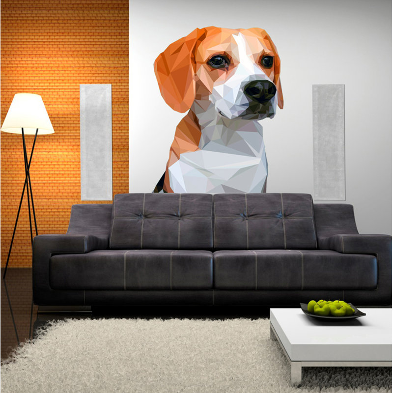 Adhésif décoratif chien polygonal, H 59 po x l 46 po
