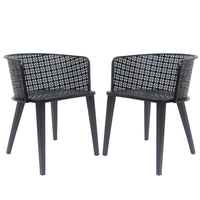 De 2 chaises de salle à manger d'extérieur en fer noir - esthétique et polyvalente pour le patio, la cour, l'assemblage inclus la chaise deux en fer, rouille, idéal requis