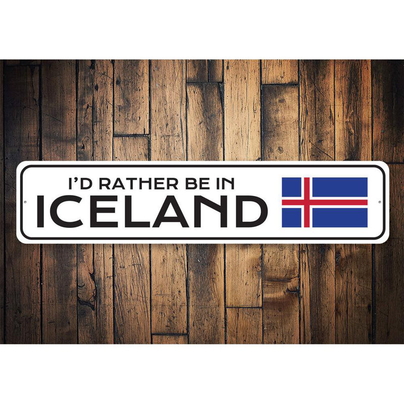 Plaque en aluminium Islande, H 6 po x l 24 po x P 0,06 po