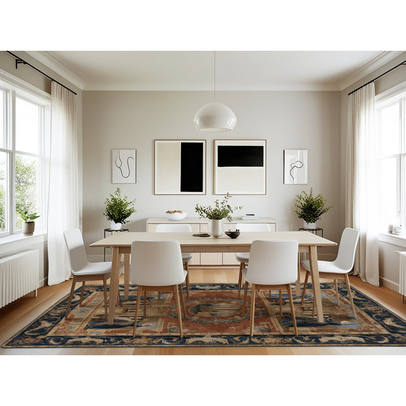 Tapis brun français lavable à la machine, Rectangulaire 7 pi x 10 pi