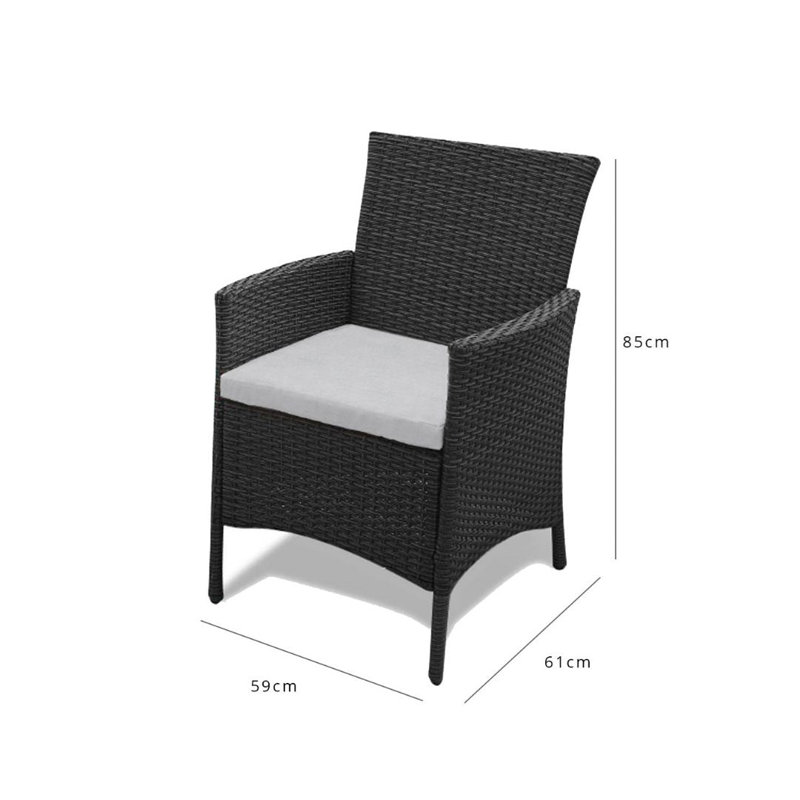 Aoife Outdoor Dining Chairs - Set Of 2 - Rattan, Blackish Weave
