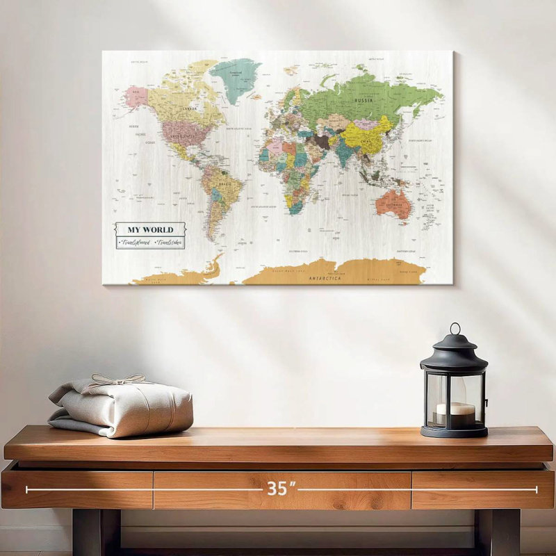 My World Travel Alvertia - punaise V, H 16 po x l 24 po