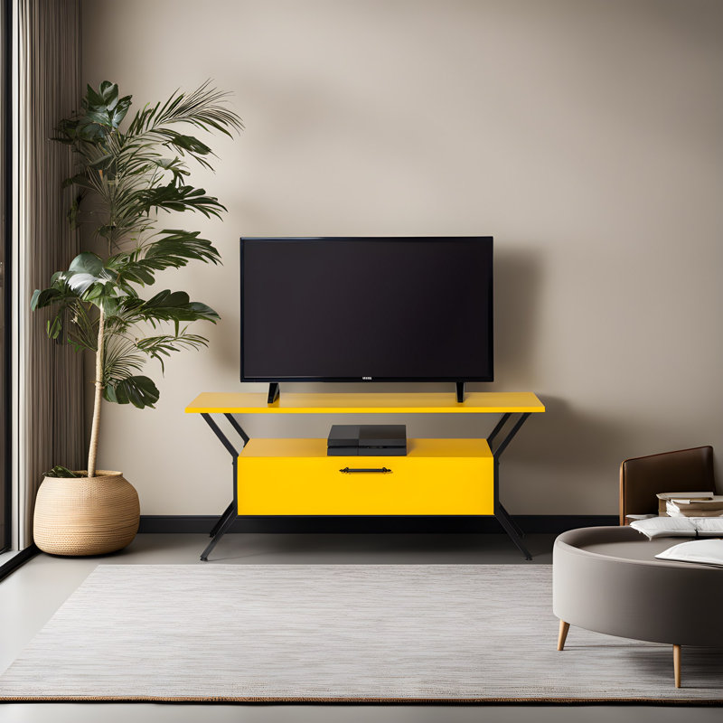 Alburnett TV Stand, Yellow/Black