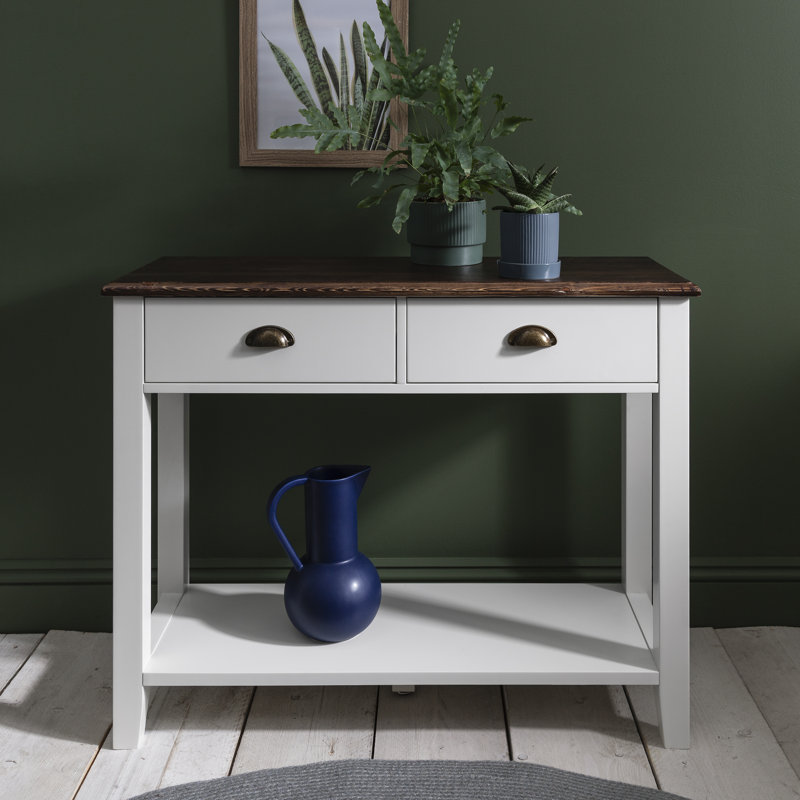 Hendrickson 97cm Solid Wood Console Table, White