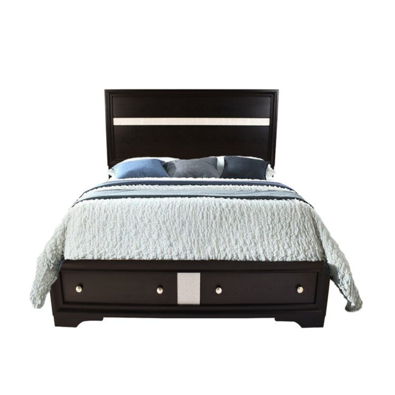 Smartt 5 Piece Bedroom Set, Full, Black