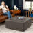 Jaxx Fairlie Couch Ottoman - Oversized Square Foam Coffee Table Ottoman, 36", Premium Faux Leather-857155266