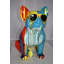 Statue bouledogue français à l'apparence de graffiti avec verres en résine, Jeffersonville Home Decor, L 19 po x l 12 po x H 19 po