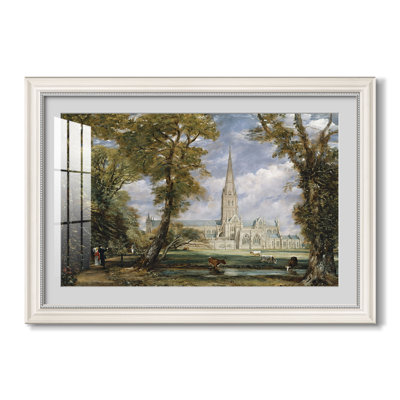 Cathédrale de Salisbury vue des jardins de l'évêque, vers 1825 - John Constable - Estampe encadrée sur mesure